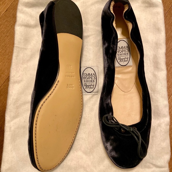 Emma Hope Ballet Flats - Ink Blue Velvet - Picture 5 of 6